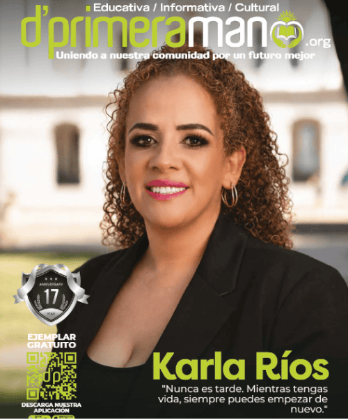 D’Primera Mano Magazine cover featuring Highlands alumna Karla Rios